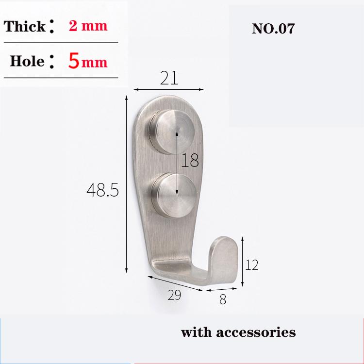 

1-50Pcs Thicken Single Hook Stainless Steel Clothes Hook Kitchen Bathroom Cabinet Door Dressing Room Coat Towel Storage Hanger 1pcs