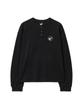 PHYPS MOTORCYCLE Waffle Henry Neck Long Sleeve Black