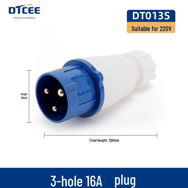 Industrial 16/32A Non-Explosion Proof Aviation Socket with 3-Core, 4-Core, 5-Core Connectors, Three-Phase, Four-Wire, 380V.