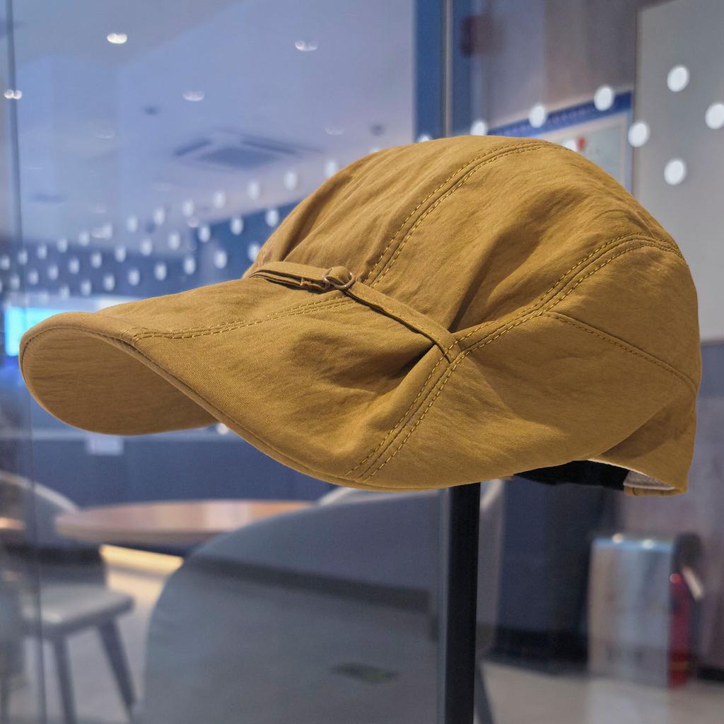 Strap design forward hat for women, spring and summer versatile baseball cap, face-slimming newsboy cap