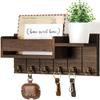 Wall-Mounted Key Rack With Hooks Wooden Storage Rack For Entryway Kitchen And Living Room