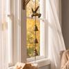 Crystal Sun Catchers Vintage Hummingbird Wind Chime, Metal Hanging Ornament with Bells & Pastoral Style Ornaments Suncatcher, Rustic Garden Decor for