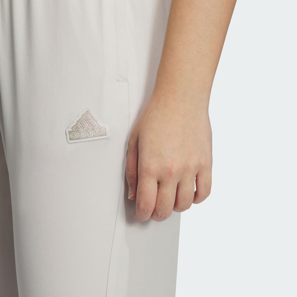 Adidas Small Logo 7/8 Elastic Sport Casual Pants Unisex Bottoms Alumina-Brown JJ1132