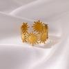 Fashion Sun Open Rings For Women Men Gold Color Stainless Steel Sun Ring Wedding Couple Aesthetic Jewelry Gift bijoux femmes