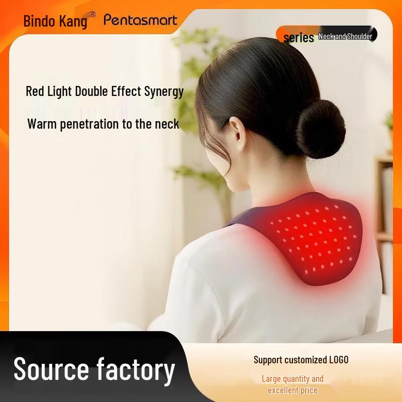 Bindokang Smart Heated Neck & Shoulder Scarf with Red Light Therapy