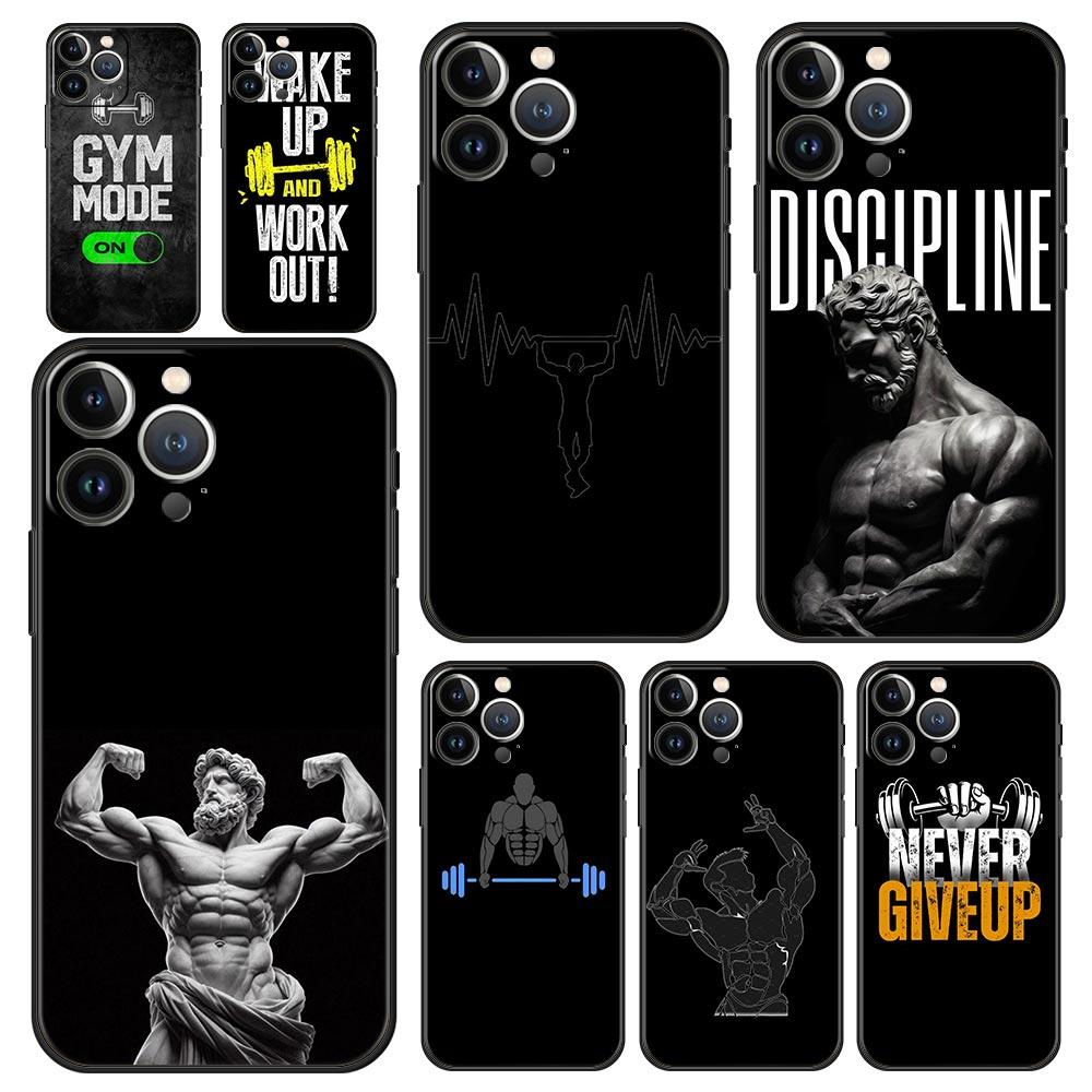Phone Case For iPhone 16 15 14 13 12 11 Pro Max XS X XR SE 7 8 Plus Protective Shell Gym Fitness Bodybuilding iPhone 16e Cover
