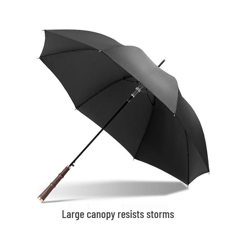 ZUODU Business Windproof Straight Umbrella with Sandalwood Handle
