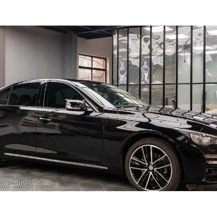 Premium Glossy Bright Black Self-adhesive Vinyl Car Wrap Film Vehicle Decal Auto Decor Film Air Bubble Free Paper Based Package