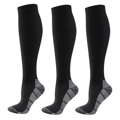 YUEDEGE Compression Socks for Sports Cycling Compression Suitable for Set of 3 Men, Black, Socks, Walking, Running, Socks, Stockings, Men, 25-27cm,