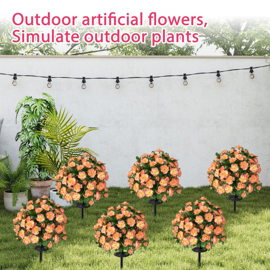Artificial Outdoor Flowers, Simulated Outdoor Plants, Artificial Plants, Shaped Balls, Artificial Outdoor Set (2 ), With Ground, Suitable For Home Po