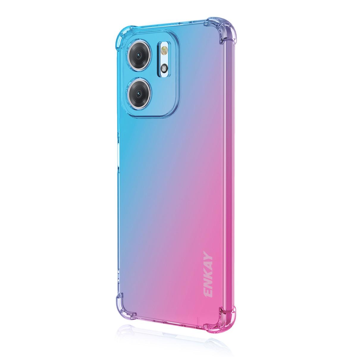 

For Infinix Smart 9 4G/Infinix Hot 50i 4G TPU Case ENKAY Thickened Four Corner Drop-proof Phone Back Cover Blue/Pink