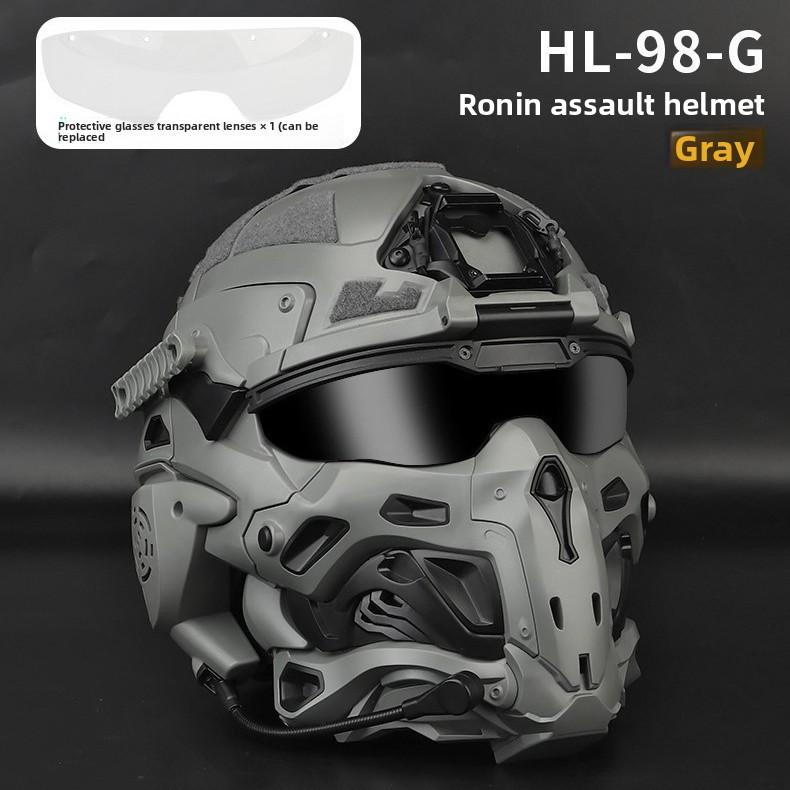 Real CS Full Face Bag Head Protective Mask Helmet Set Personalized Dress Mask Built-in Earphones Video Props