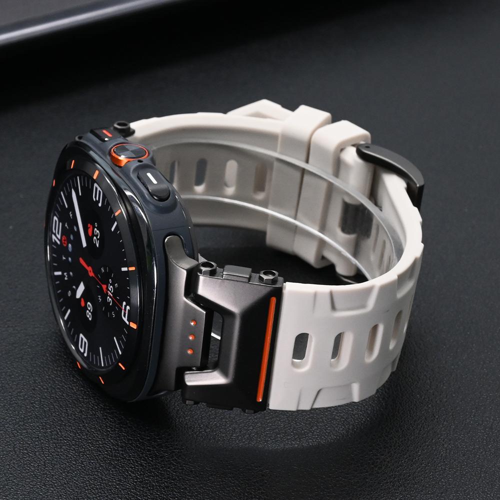 Silicone Sport Band for Samsung Galaxy Watch Ultra 47mm 2025 Stainless Steel Metal Bracelet for SAMSUNG GALAXY ULTRA 47MM Correa