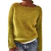 Women's Style, Sweater, Solid Color, Knitted Sweater, Long Sleeved, Spliced, Pullover, Comfortable, Casual Top, Round Neck