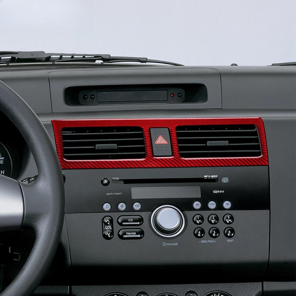 Real Carbon Fiber Sticker For Suzuki Swift ZC31S 2005-2010 LHD RHD Car Console Air Outlet CD Trim Interior Decoration Cover