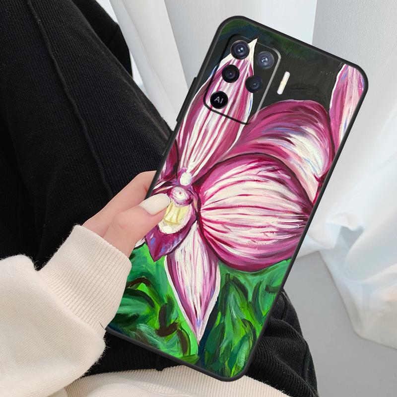 Orchid Flowers Colorful Case For Oppo A17 A57 A77 A40 A78 A54 A74 A94 A76 A16 A96 A18 A60 A80 A38 A58 A98 A15 A5 Pro