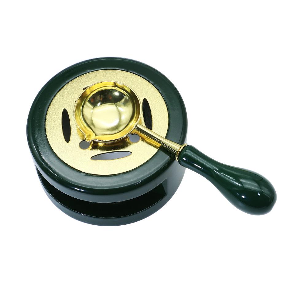 Wax Seal Melting Furnace Set with Handle & Spoon - Wooden Granule Furnace for Crafting