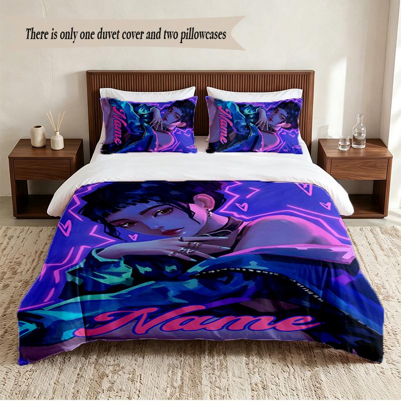 zoey Personalized Custom Name 3‑Piece Bedding Set Soft Duvet Cover Set For Bedroom Home Decor