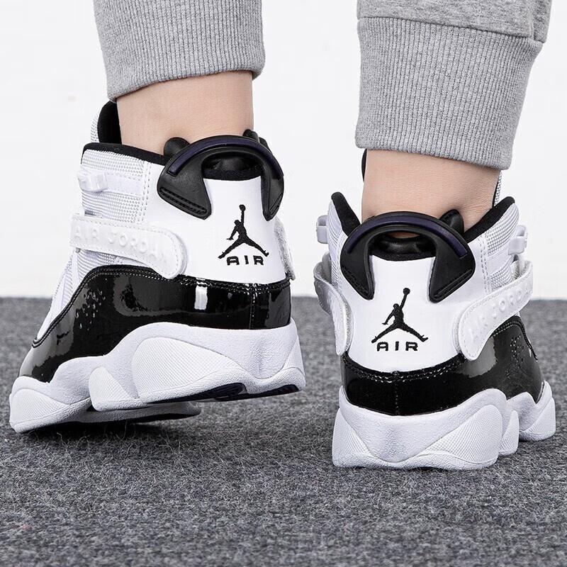 (GS) Air Jordan 6 Rings 'White Black' Kids' 323419-104