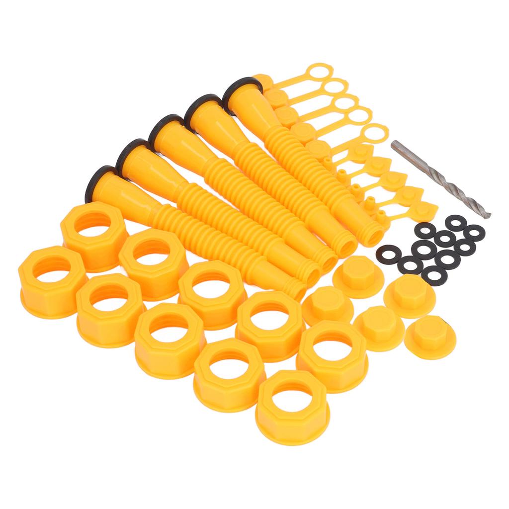 5 Set Gas Can Spout Kit Anti Spill HDPE Flexible 8.1in Hose Gas Can Nozzle Replacement for 1 2 5 10 Gallon Fuel Cans