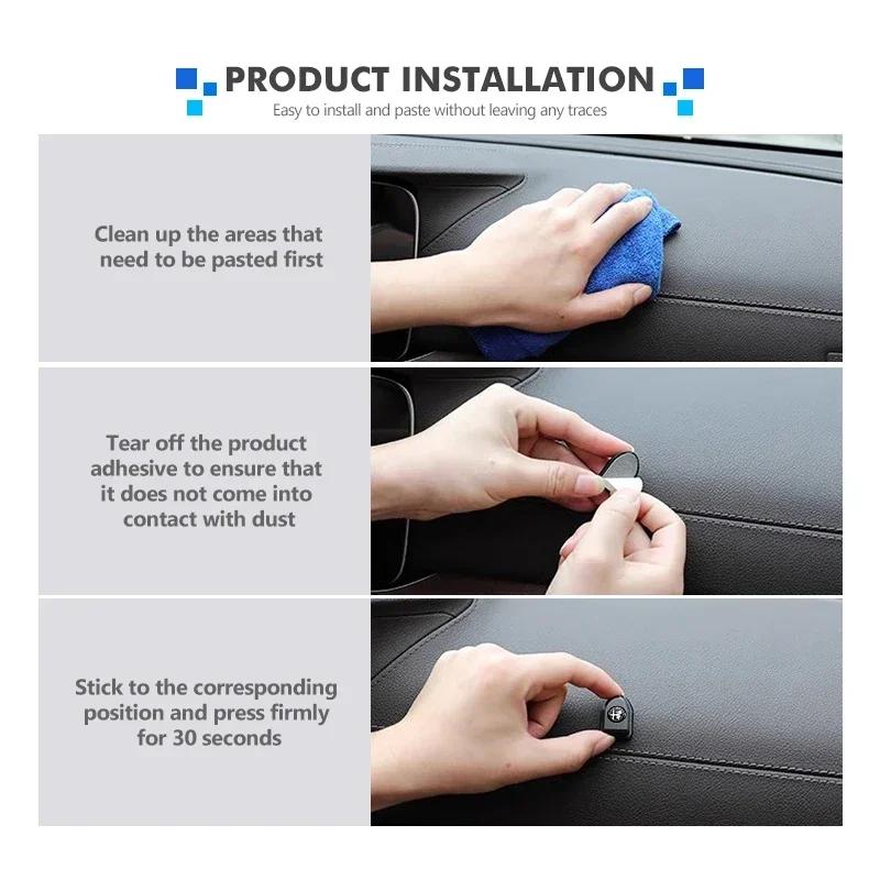 4pcs Car Paste Hooks USB Storage Hanger Interior Accessories For Alfa Romeo 159 Giulietta Giulia 147 Mito 156 159 166 GT Stelvio zq9