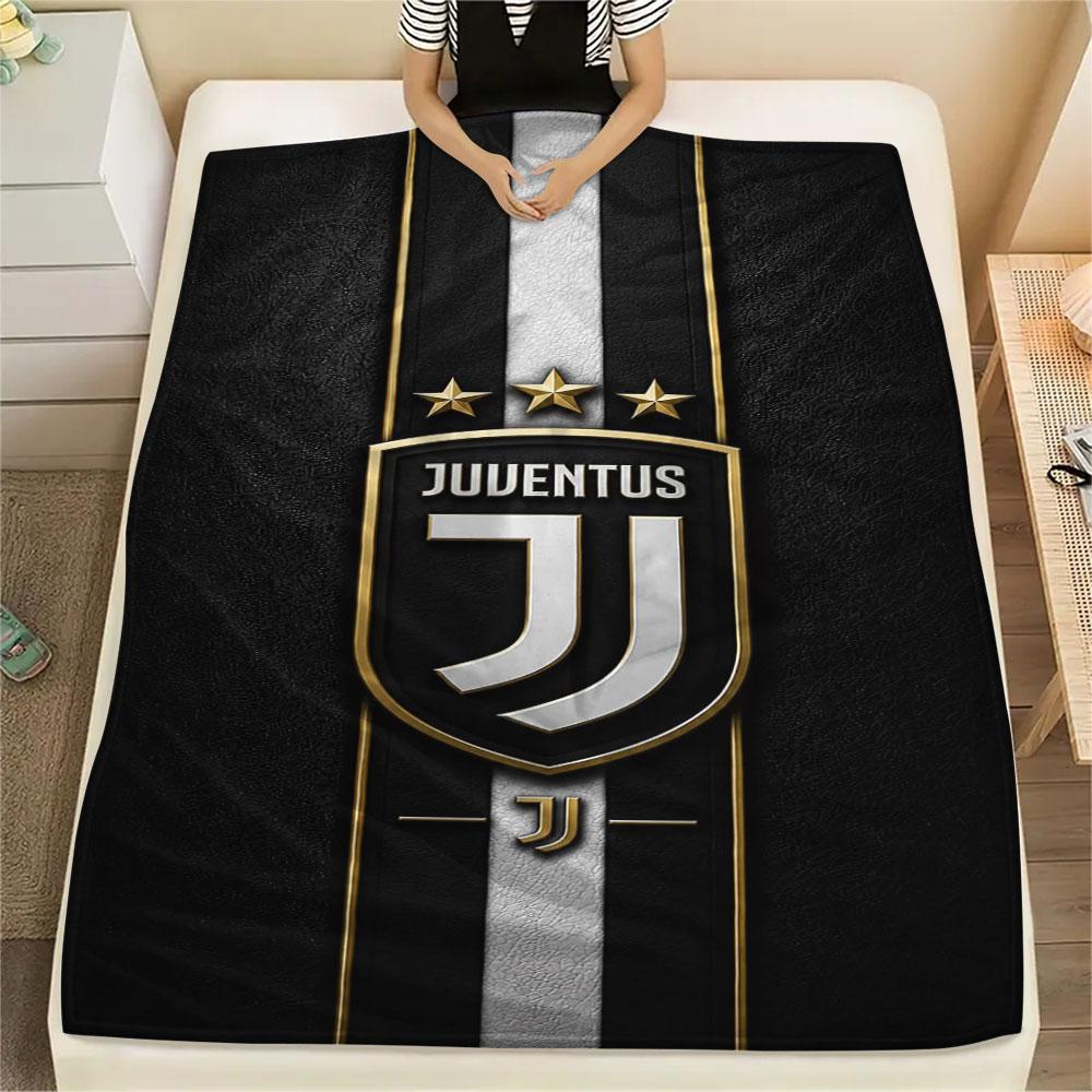 1PC Juventus Football Club Patterned Flannel Blanket Suitable For All Seasons for Home Decor Warmth and Comfort Gifts Holiday Present