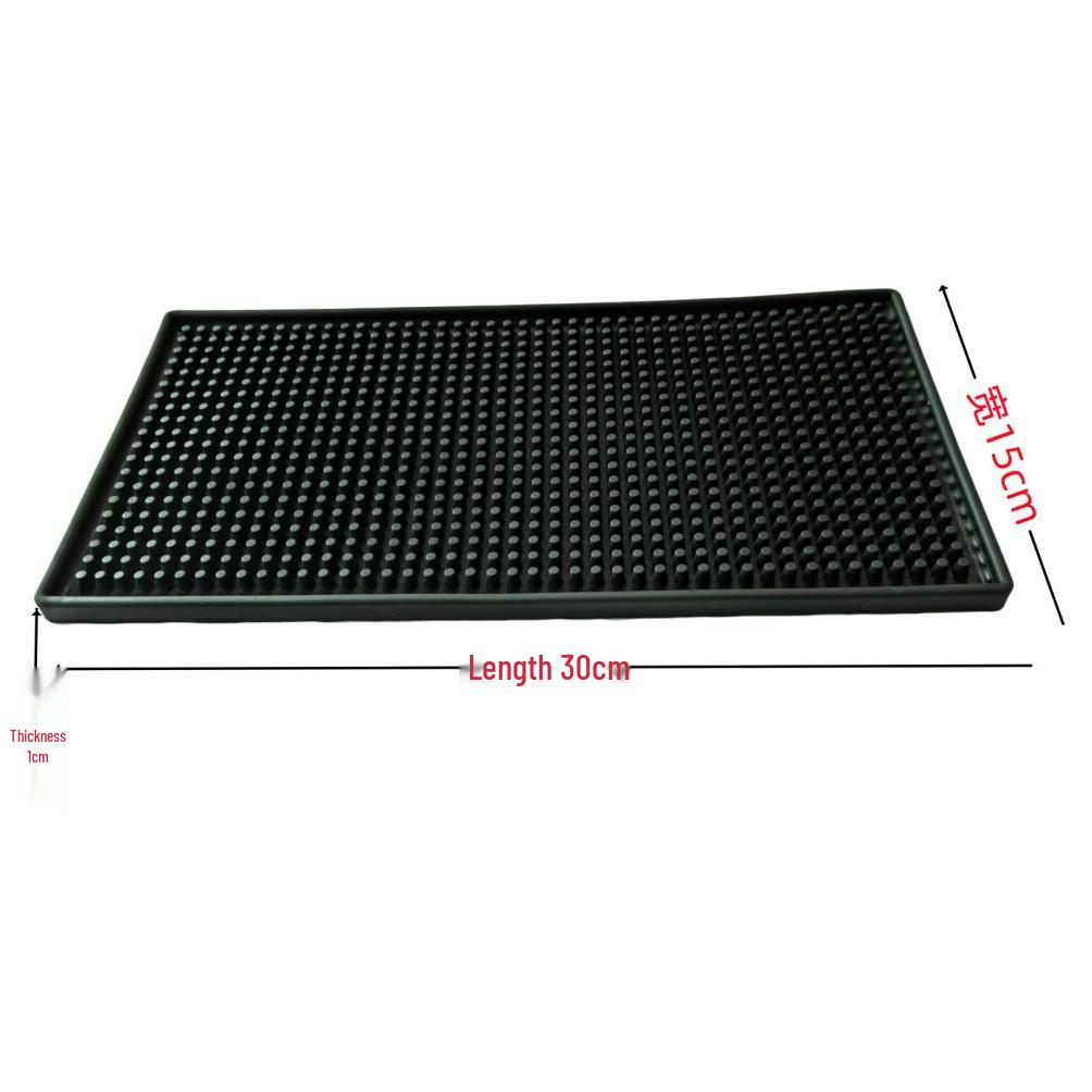 Black Non-slip Heat-insulating Rubber Bar Mat and Teaware Drainer Coaster