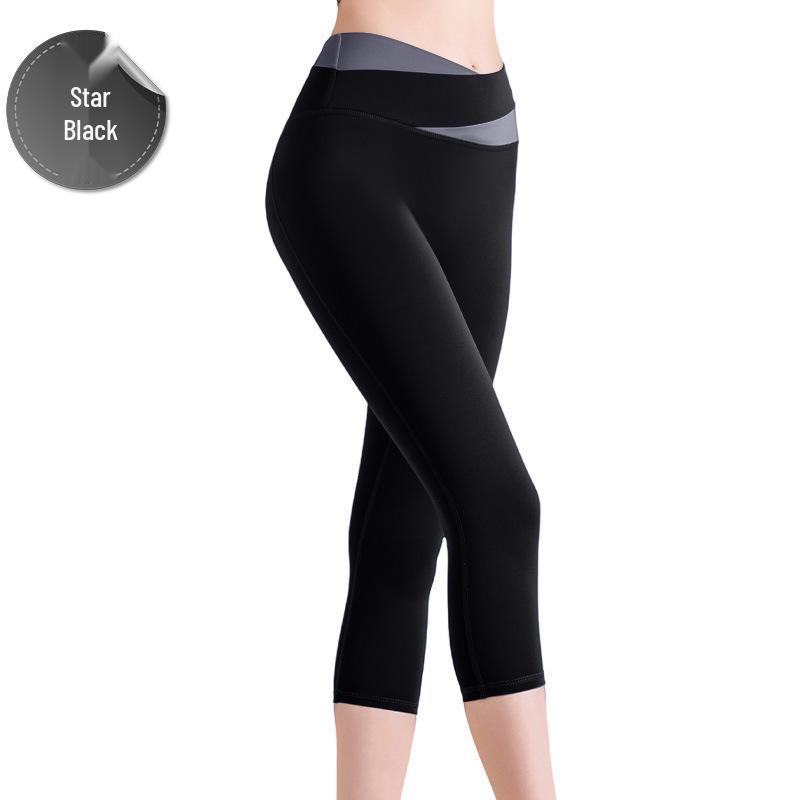

Peach Colorblock High-Waist Yoga Pants - Quick-Dry, Slimming, Hip-Lifting, Seven-Point Fit, Nude-Feel, High Elasticity Extra Large