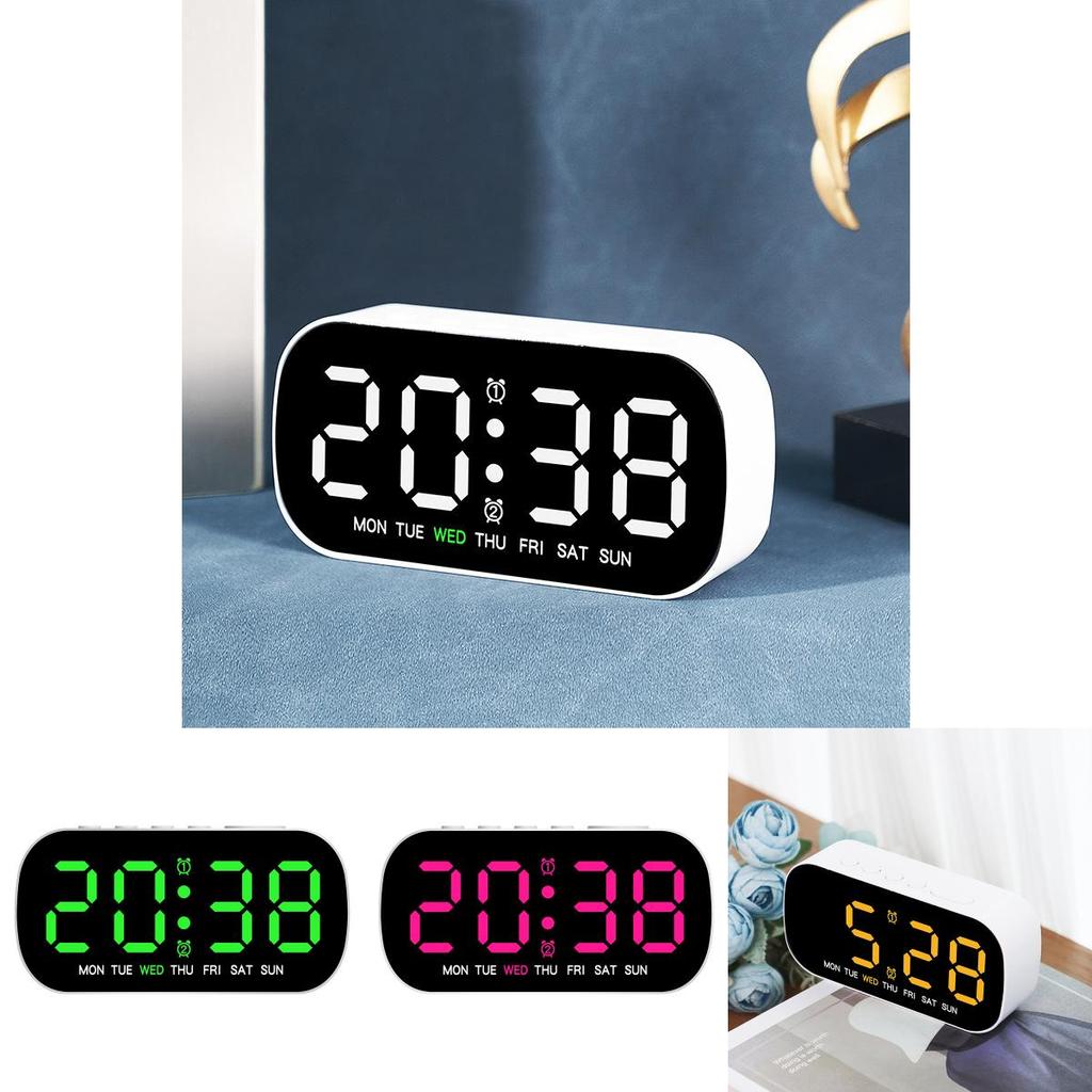 Digital Alarm Clock With Led Display And Date For Home Office And Modern Decor