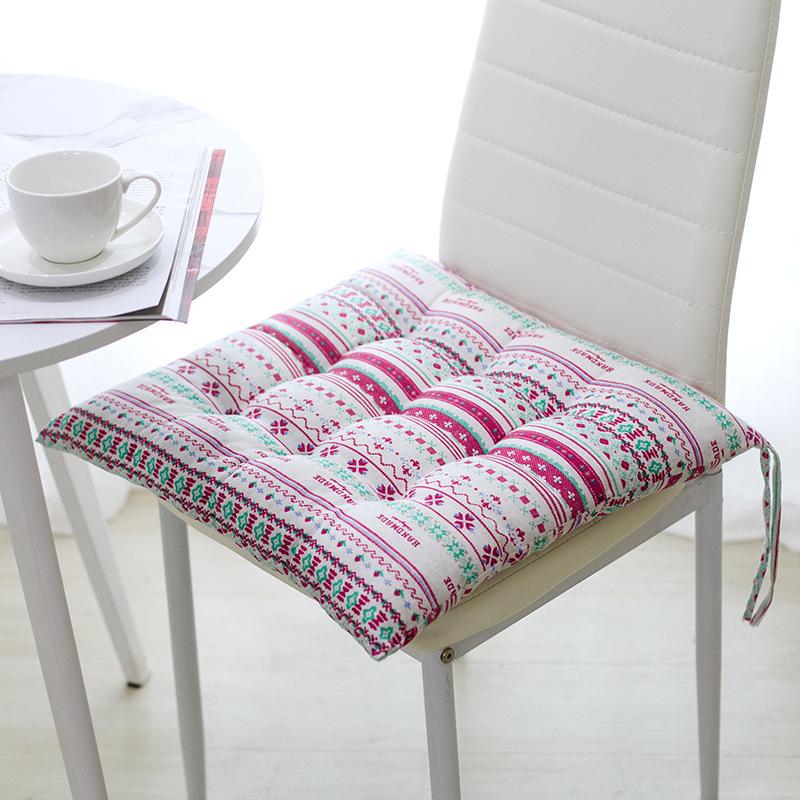 18 Patterns Square Cushion With Strap Not Deformed Tatami Mats Sofa Back Cushion Thick Classroom Seat Pads Stool Chair Cushion