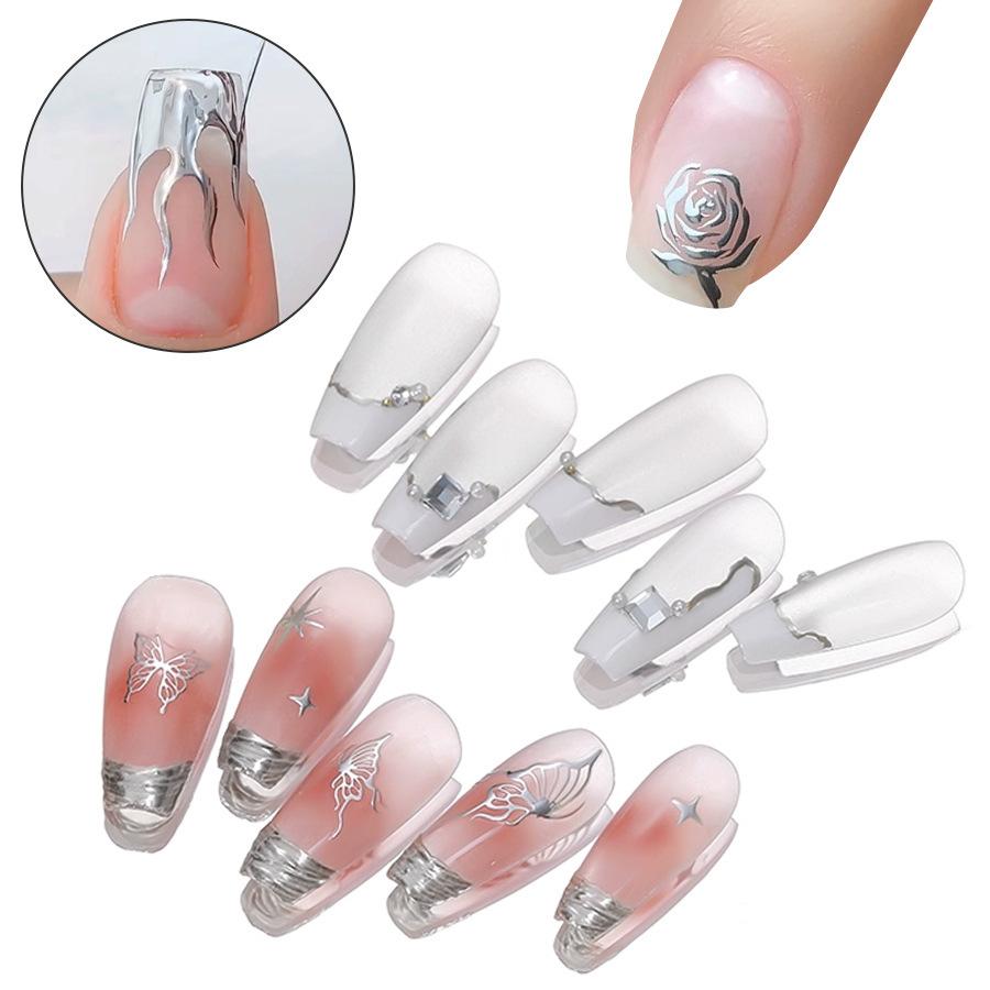 Mirror Metal Gel Nail Polish Silver Color Nail Painting Drawing UV Gel Long-Lasting Nail Art Decor