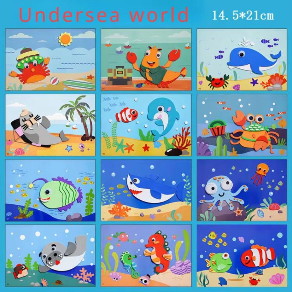 Cartoon Eva Aufkleber Spielzeug DIY Kinder Tier Handgemachte Aufkleber 3D Puzzle Spiel Cartoon Malerei Aufkleber Lernspielzeug Für Kinder