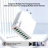 QC3.0 8-Port 30W Multi-USB Fast Charger for Mobile Phones - US/EU/KR Specs, High Power, Colorful Design