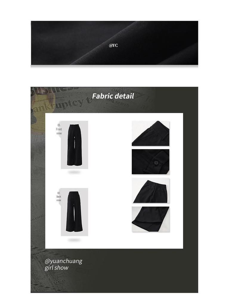 Women's Retro High Waist Wide Leg Pants – Versatile Flare Casual Suit for Spring/Summer