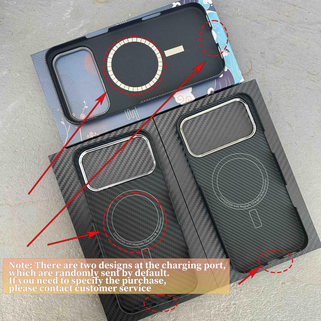 For iPhone 17 Pro / 17Pro Max Ultra Thin and Light Magnetic Real Aramid Kevlar Carbon Fiber Phone Case with Magsafe /Metal Lens