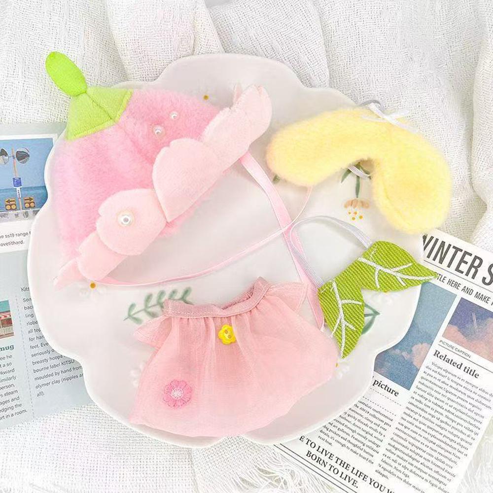 Flower Hat 10cm Cotton Doll Clothes Dress Doll Dress Up Set Doll Clothes Outfit  Doll Accessories