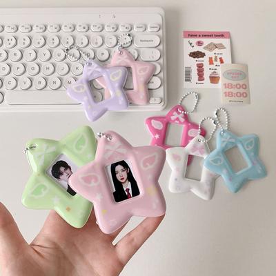 Θήκη Φωτογραφιών 1 ίντσας Φορητή Θήκη Φωτοκάρτας με Μπρελόκ Μανίκι Φωτοκάρτας σε Σχήμα Αστεριού για Φοιτητές Εργαζόμενους Γραφείου