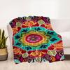 Colorful Mandala Tapestry Hippie Wall Hanging Bohemian Home DecorBlanket Flannel Throw Blanket for Sofa, Bed, Travel, Camping, Office, Couch