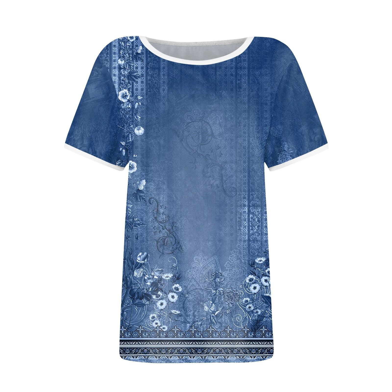 Женская летняя свободная рубашка с короткими рукавами и принтом ко Дню матери — фото 4