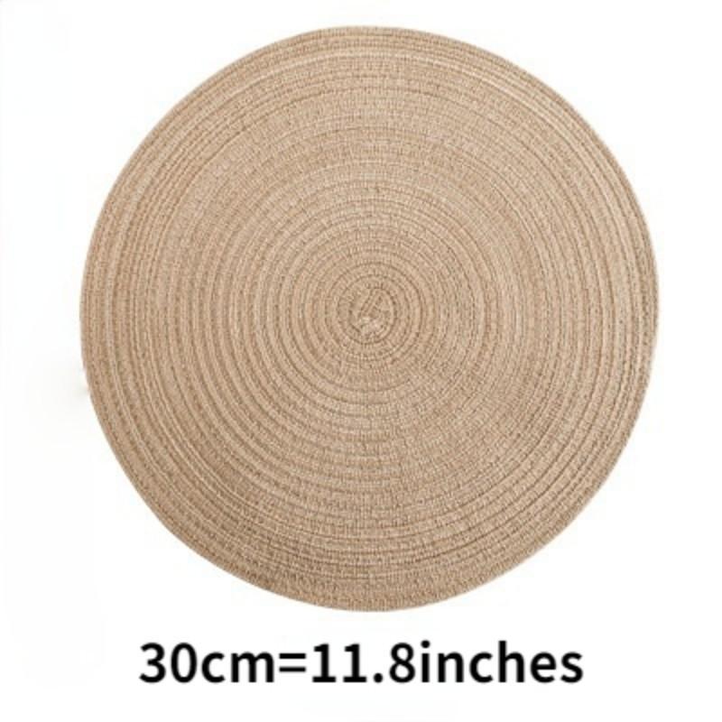 6 Stück runde Tischsets aus gewebtem Ramie, rutschfeste Esstischmatten, rutschfeste Geschirr-Schüssel-Pads, für Küche, Getränke, Tassenuntersetzer