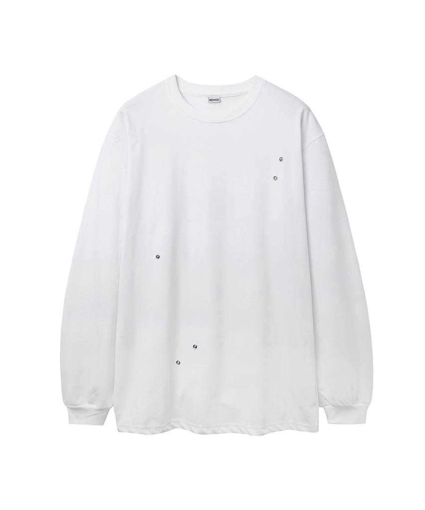 Lense Snap Button Oversize Tee White