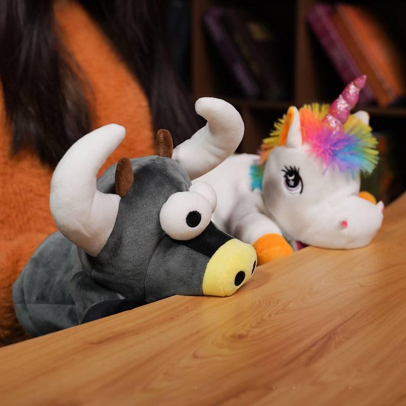 Plush Unicorn Toy Cartoon Animal Hand Puppet Parentchild Interact Birthday Gift