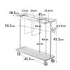 Fitness Equipment Storage Rack, Space-Saving Storage Rack for Yoga Mats, with Casters, Approx. W50.3 x D18.5 x H45.5cm, White