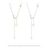 FY-N10109 S925 Sterling Silver Necklace Moon and Star Tassel Pendant Niche Design Light Luxury High-End Feel Jewelry
