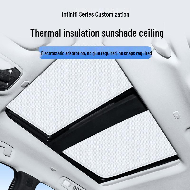 

Infiniti QX30/QX50/QX60 Sunroof Sunshade Curtain with Electrostatic Adsorption Gray-White, Suede Electrostatic
