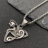Pendentif Collier Chat Celtique - Acier Inoxydable, Collection Été 2025