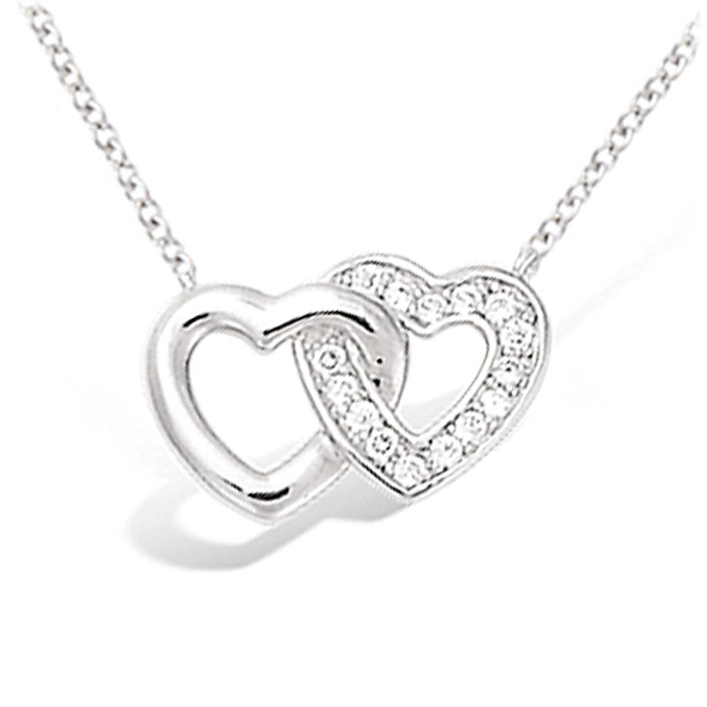 Les Trésors De Lily [L2037] - Silver White 'Love' Silver Necklace (rhodium) - 15x10mm