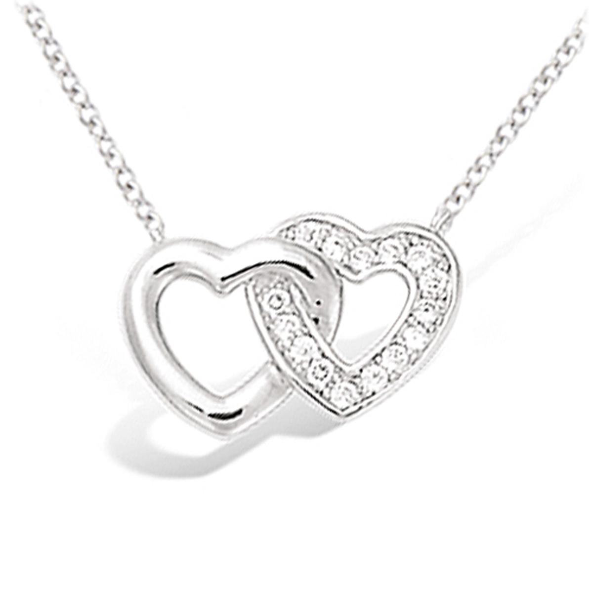 

Les Trésors De Lily [L2037] - Collier Argent Love blanc argenté (rhodié) - 15x10 mm