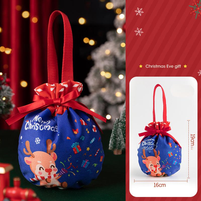 1 Stück Kinder-Themen-Weihnachtsgeschenkbox mit Canvas-Tragetasche Umweltfreundliche Verpackung Dekoration für Weihnachtsgeschenke