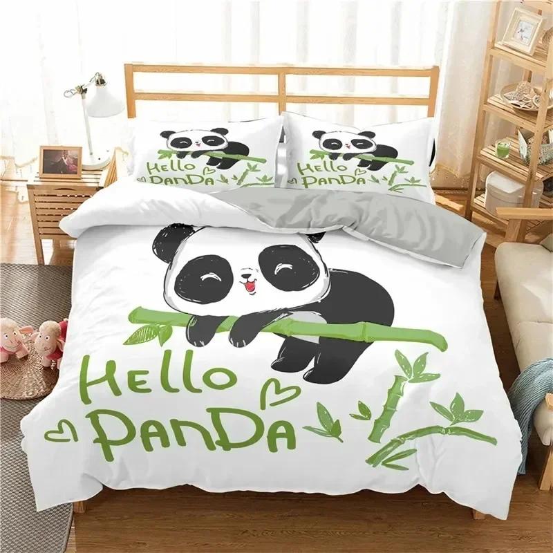 Comforter 3D Print Cute Panda Cartoon Animal Bedding Set Bedroom Soft Modern S Comefortable